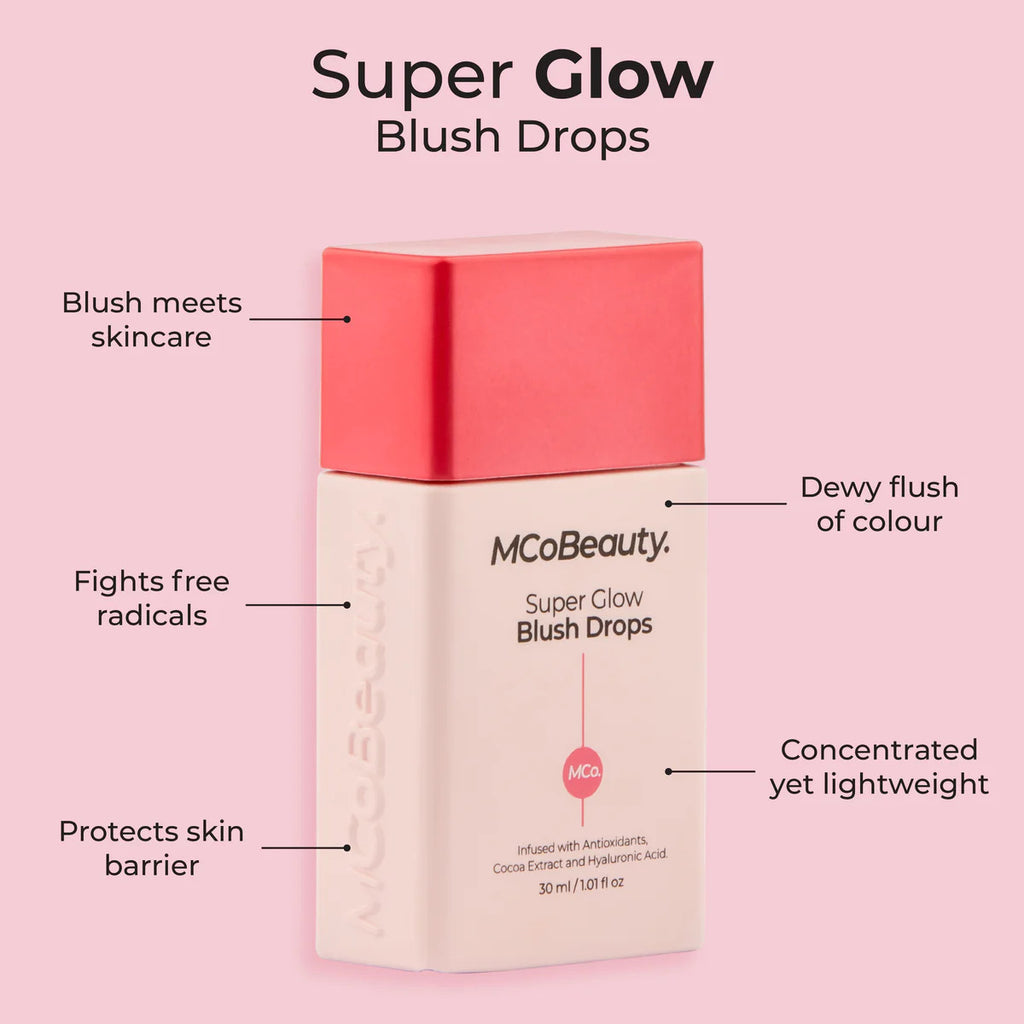 MCoBeauty Super Glow Blush Drops 30ml Rose Pink Oz Hair and Beauty