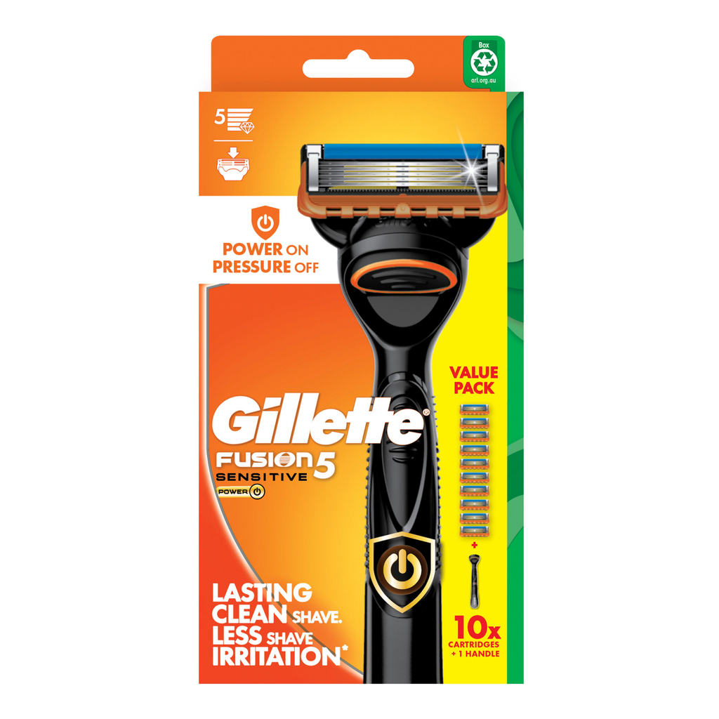 Gillette Fusion5 Power Razor Handle + 10 Cartridge – Oz Hair and Beauty